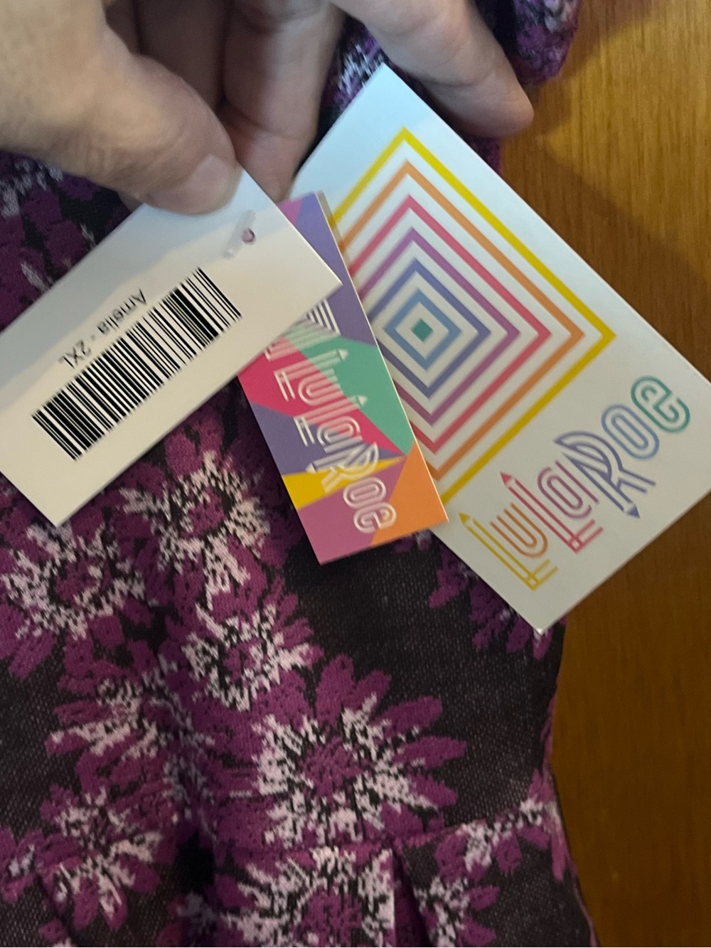 LuLaRoe Amelia Dress Purple Floral Short Sleeve Dress feminine defined pockets - Picture 6 of 12